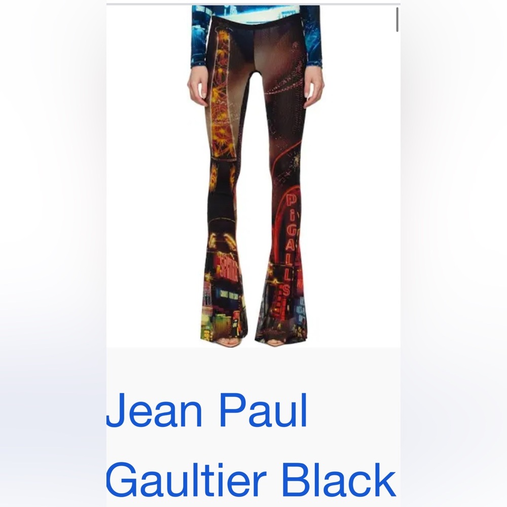 Jean Paul Gaultier Black Multicolor mesh Flare Pants